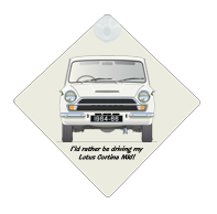 Lotus Cortina MkI 1962-64 (pre-airflow) Car Window Hanging Sign